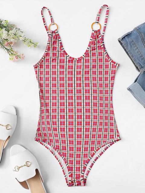 Plaid Cami Bodysuit