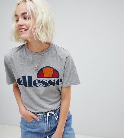 Camiseta Boyfriend Con Logo En El Pecho De Ellesse-gris