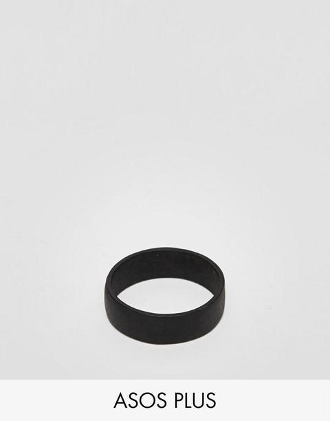 Asos Design Plus - Anello Nero Opaco - Nero