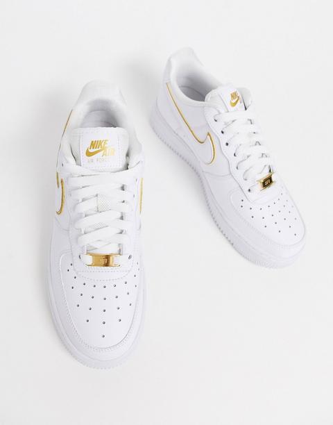 Nike White And Gold Air Force 1 '07 