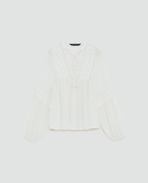 Camicetta Plumetis Pizzo