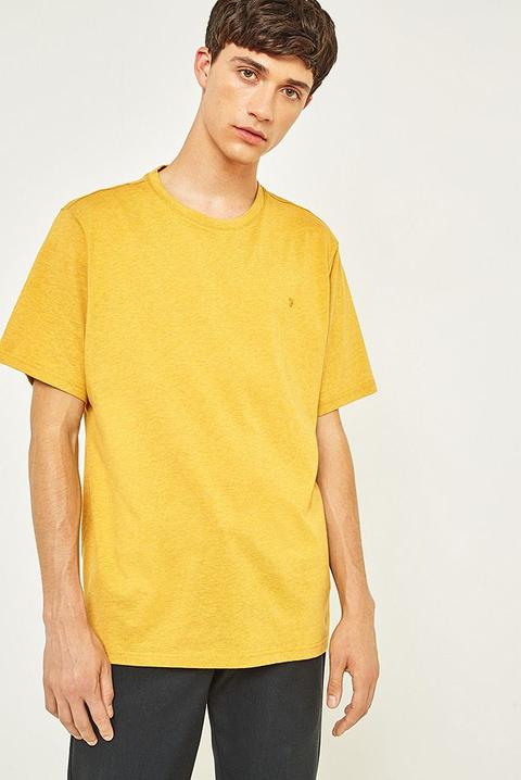 Farah Denny Mustard Marl Short-sleeve T-shirt