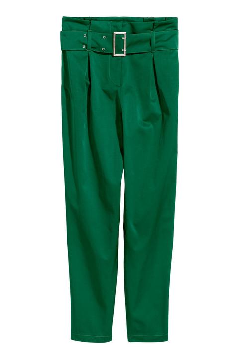 H & M - Pantaloni Con Vita A Sacchetto - Verde