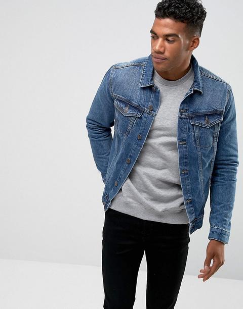 New Look - Jeansjacke In Verwaschenem Blau - Blau