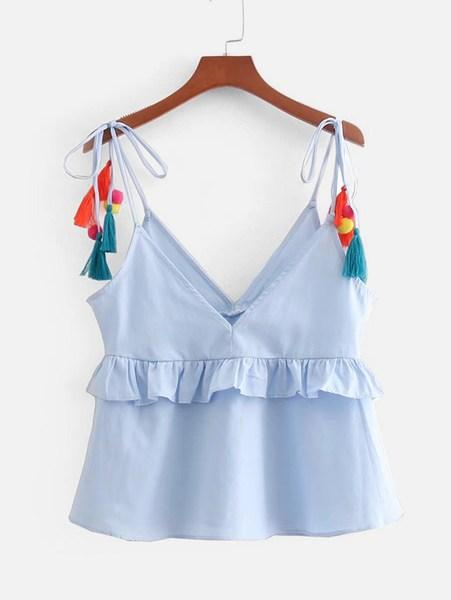Top Taffel Tie Ruffle Top