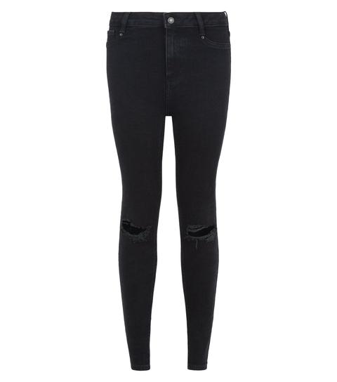 Black Ripped Hallie Super Skinny Jeans New Look