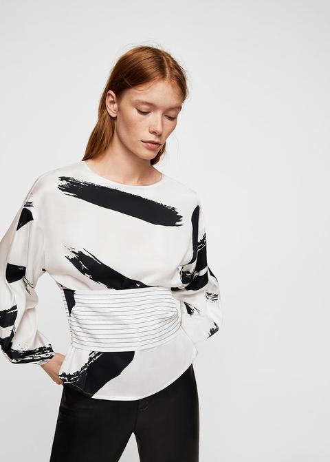 Blusa Estampada Contraste