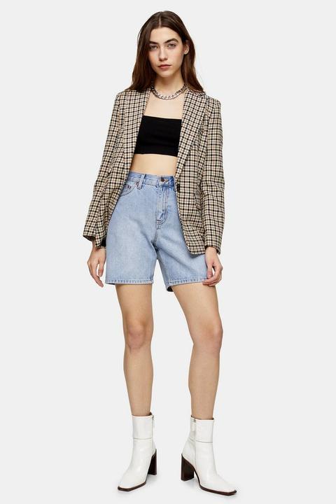 Mid Rise Denim Editor Shorts