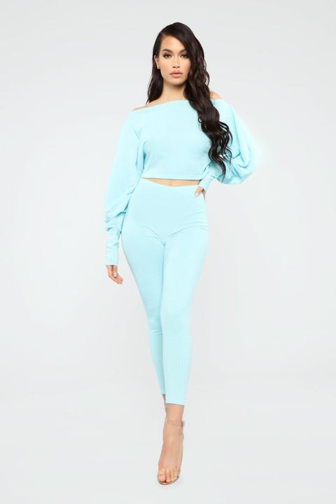 Feelin' Bubbly Pant Set - Aqua