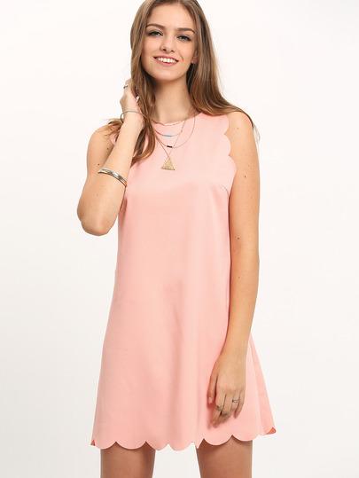 Abito Rosa Smanicato A Pieghe