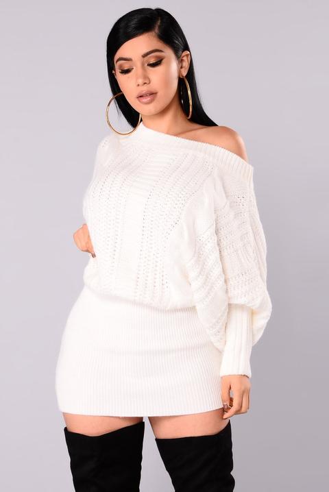 Millie Cable Knit Sweater - White