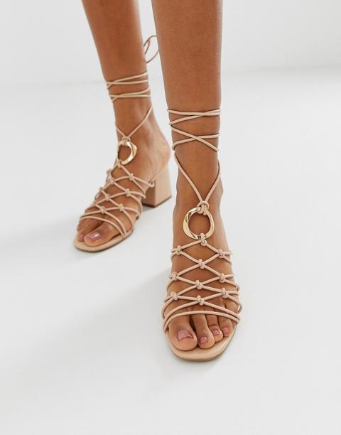 Sandalias Con Detalle De Anilla Y Nudo Harvey De Asos Design-neutro