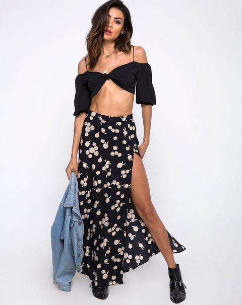 Shayk Maxi Skirt In Grunge Daisy Floral