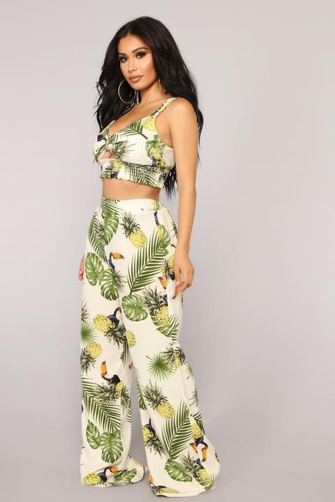 tropical pant suit