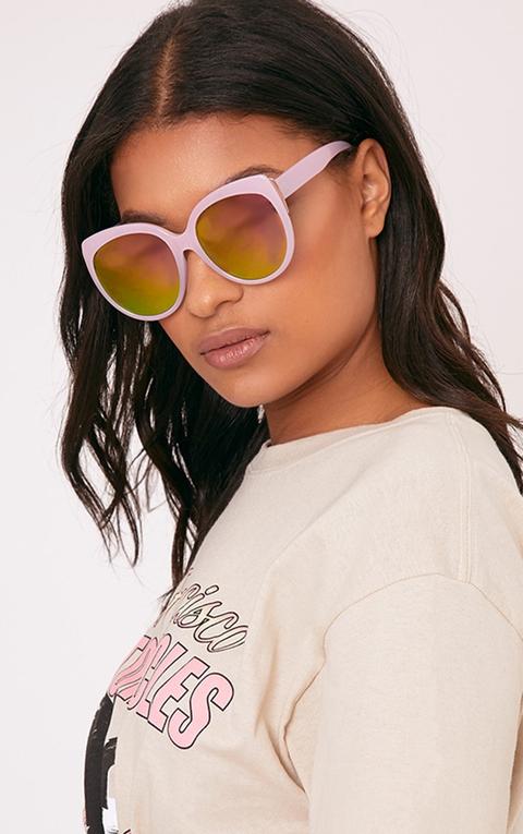 Ella Lilac Oversized Round Sunglasses