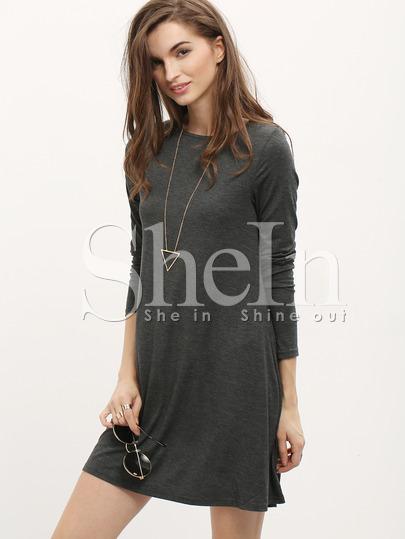 Vestido Casual Manga Larga - Gris