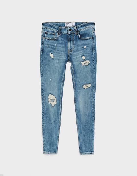 Jeans Skinny Fit Con Rotos