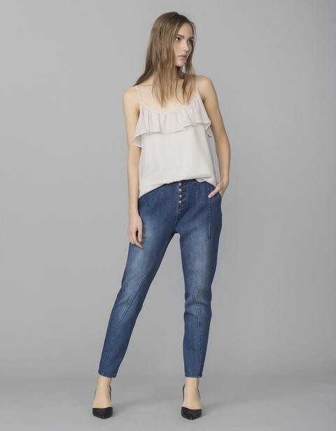 Jeans Tiro Alto Capri