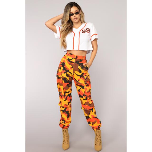 fashion nova orange camo pants