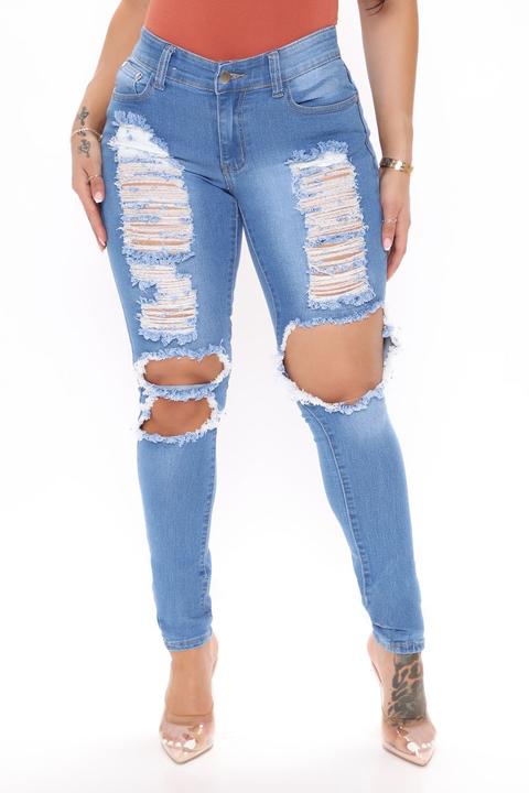 Bold Statement Skinny Jeans - Medium Denim