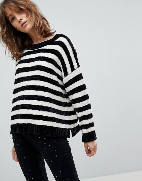 Stradivarius Stripe Slouchy Chenille Jumper - Multi