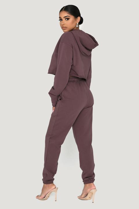 Eden Cropped Loopback Hoodie - Mauve