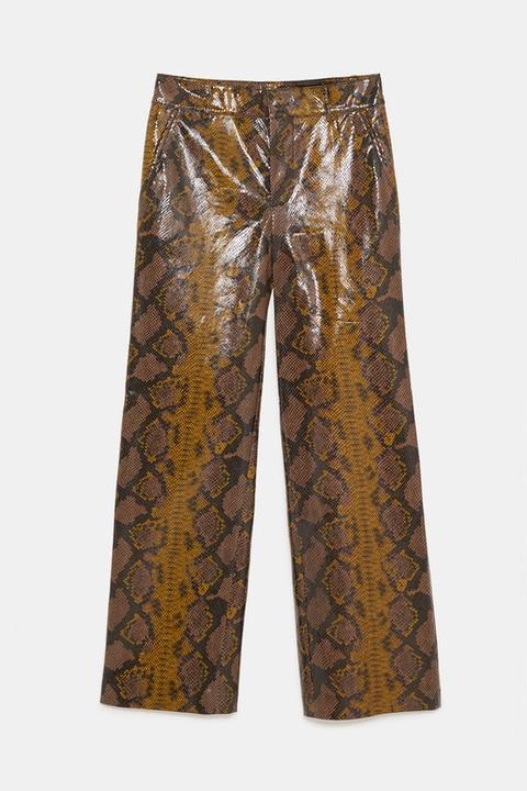 Pantaloni Con Stampa Effetto Serpente