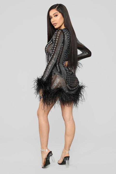 fashion nova feather dress
