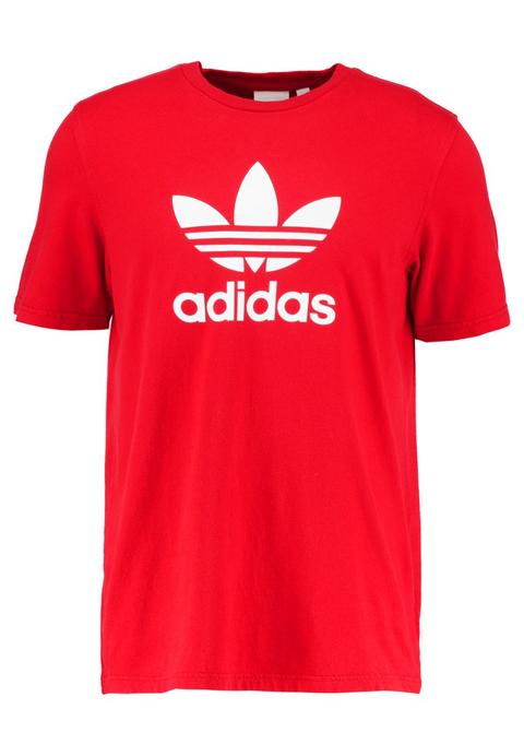 Adidas Originals Adicolor Trefoil Tshirt Con Stampa Hell Rot