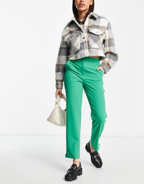 Topshop Cigarette Trouser In Green