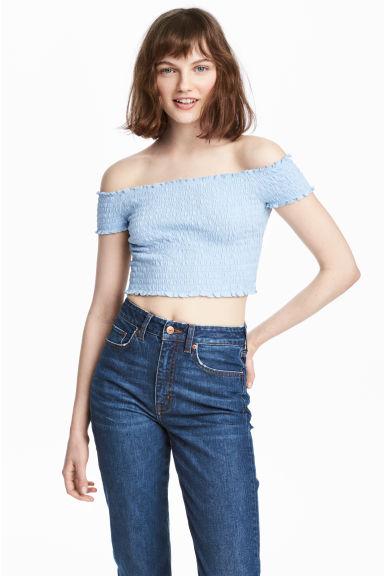 Smocked Off-the-shoulder Top