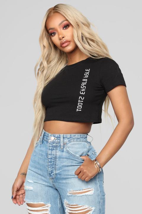 Platinum Status Crop Top - Black