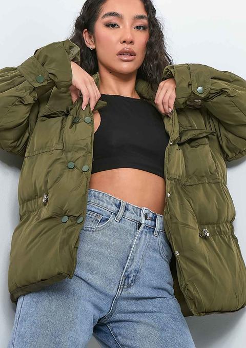 Karly Khaki Puffer Coat