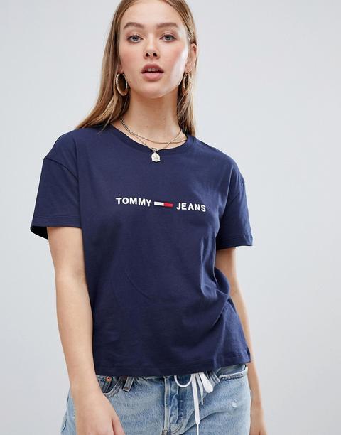 Camiseta De Corte Cuadrado Con Logo De Tommy Jeans