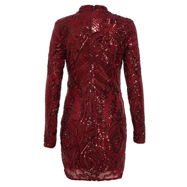 berry sequin bodycon dress