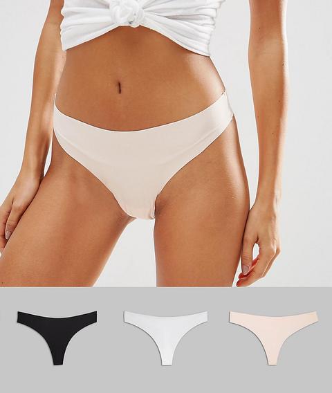 Asos Design - Confezione Da 3 Perizoma Basic Senza Cuciture - Multicolore