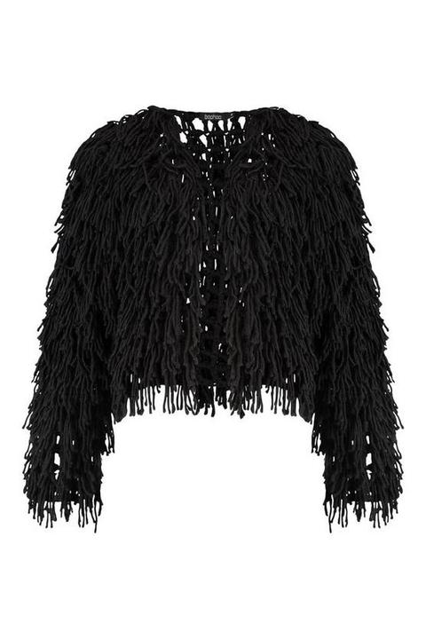 Cropped shop shaggy cardigan