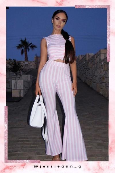 Jilly Pink Striped Co-ord