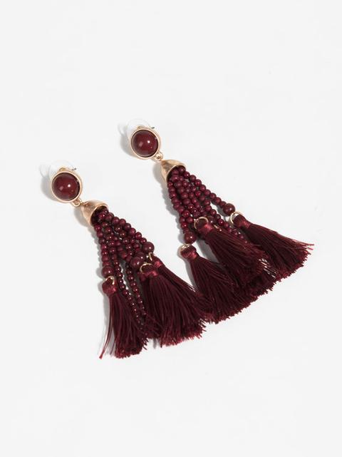 Bisuteria Earring Longo Multimateriales Ruby Red