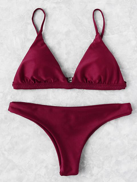 Braided Detail Triangle Bikini Set