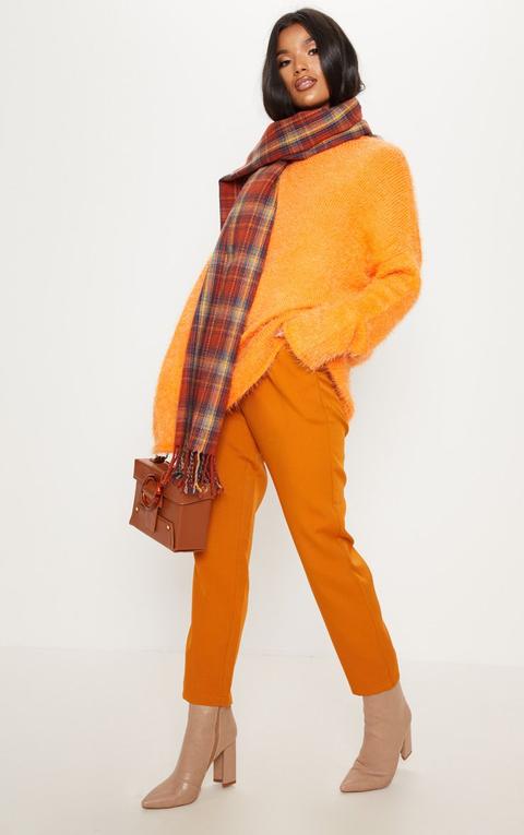 Orange Oversized Eyelash Jumper