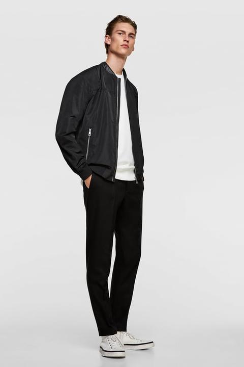 bomber jacket with contrasting collar
