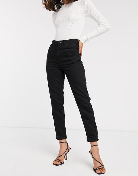 Topshop Mom Jeans In Black