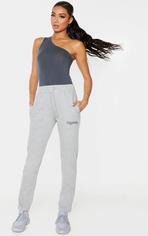 Prettylittlething Grey Marl Tapered Joggers