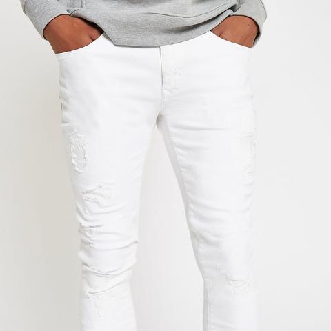 white super skinny ripped jeans