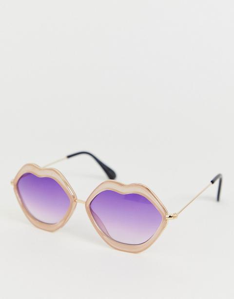 Svnx Lip Shaped Sunglasses-purple