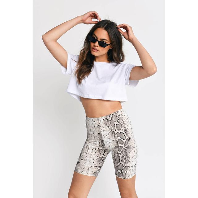 Bite Me Snake Print Biker Shorts from 