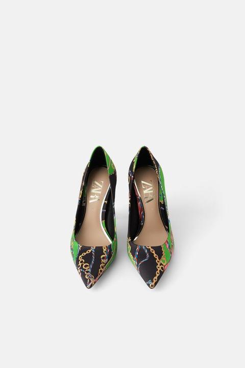 Chain Print High Heel Shoes from Zara 