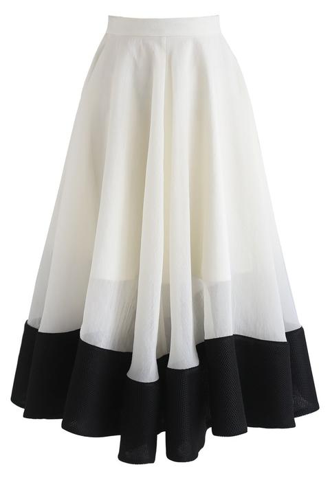 Swing In The Breeze Organza Midi Skirt