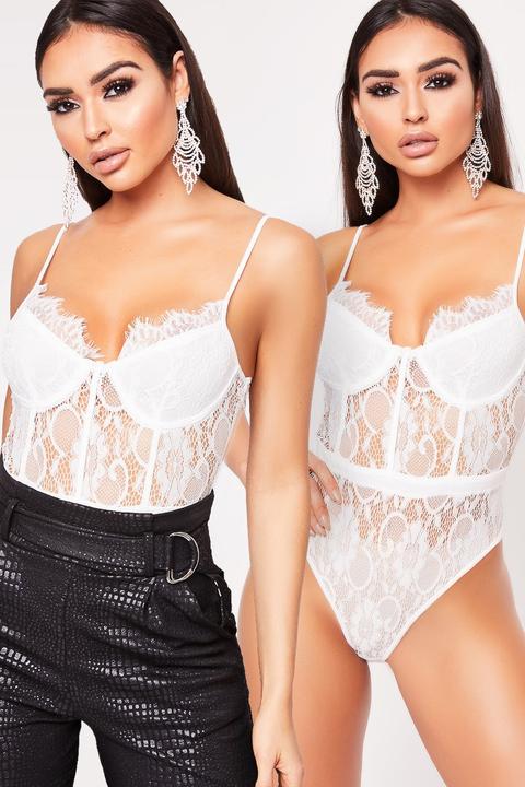 Adriana White Lace Bodysuit